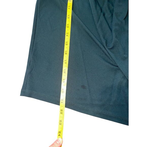 ANN TAYLOR PETITE Womens Medium Petite Dark Green Sleeveless Ruffle Front Blouse - Picture 8 of 11